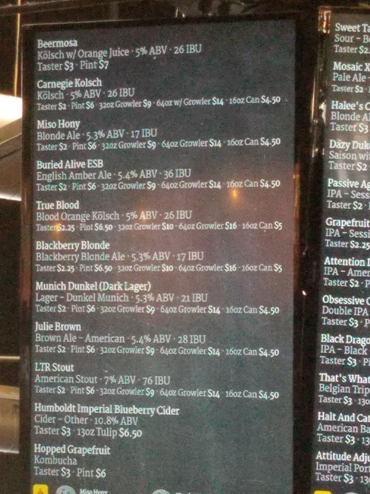 Menu at Final Draft Brewing Company pub & bar, Redding