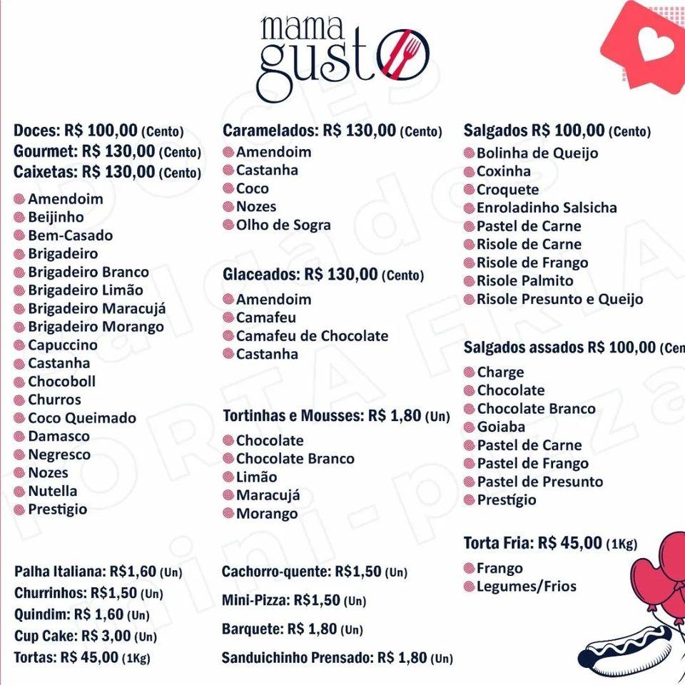 MAMA GUSTO cardápio