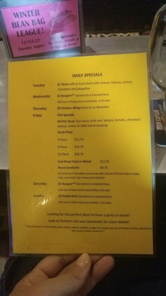 Menu at Replay Sports Bar & Grill, De Pere