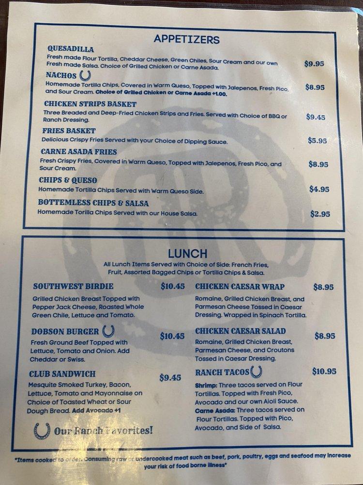 dobson yacht club restaurant menu