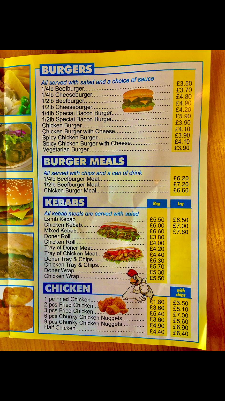 Menu at Star Fish Bar, Taunton, Unit 3