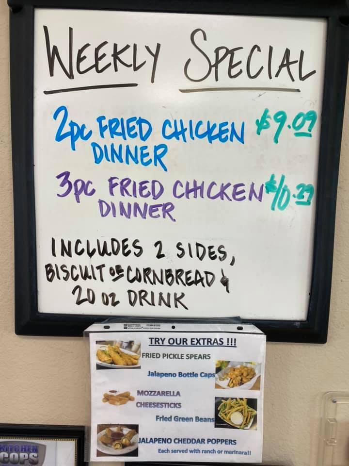 Menu at The Chicken Shack restaurant, Corpus Christi, Up River Rd 2225