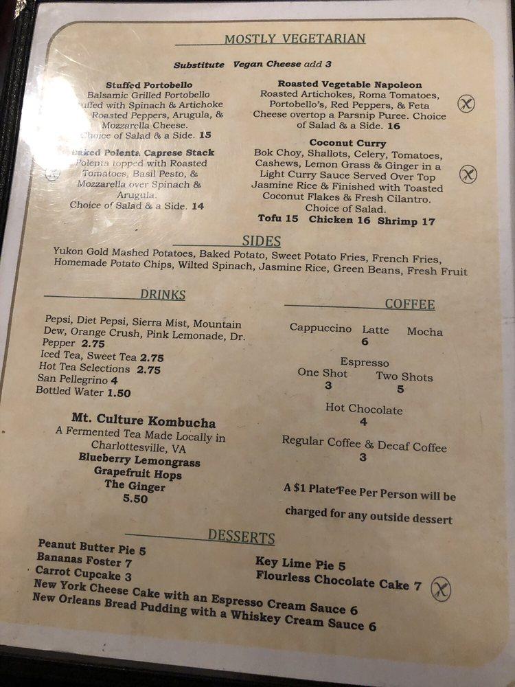 Menu at The Green Leaf Grill steakhouse, Waynesboro