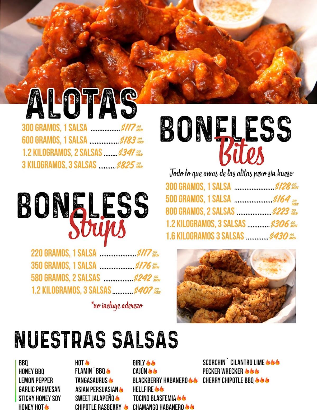Carta del restaurante Wing Daddy´s Queretaro, Santiago del Querétaro