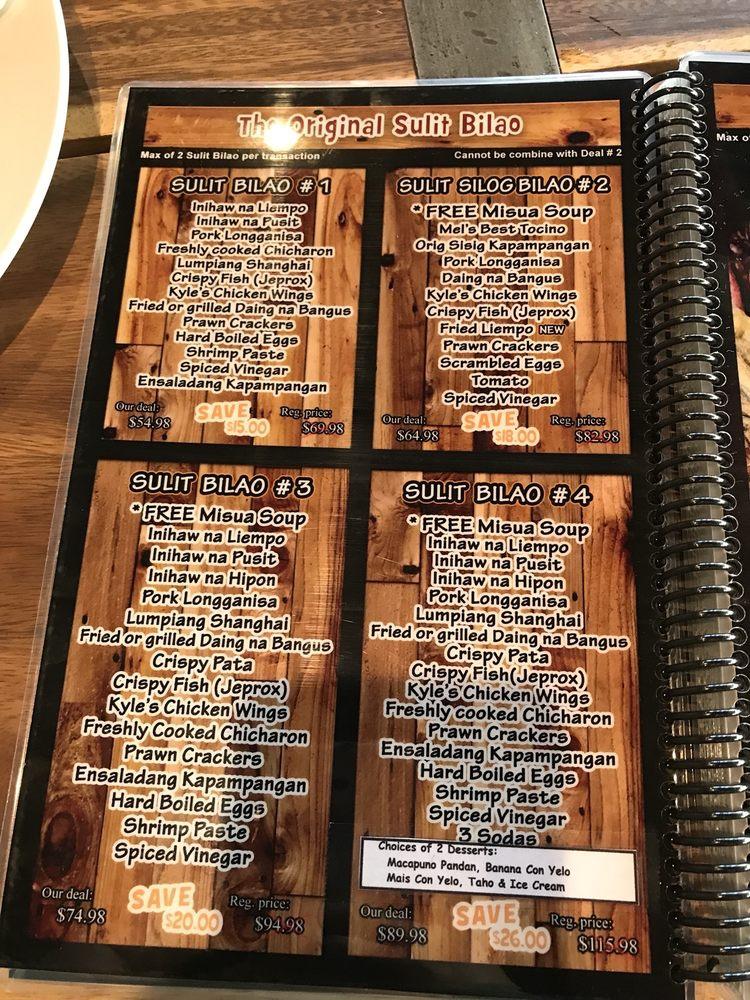 Menu at Isla Restaurant, San Bruno