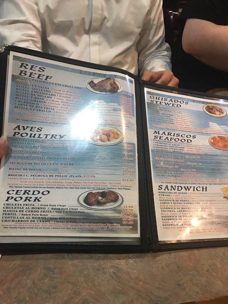 Menu at Brisas del Caribe restaurant, New Rochelle, Castle Hill Ave