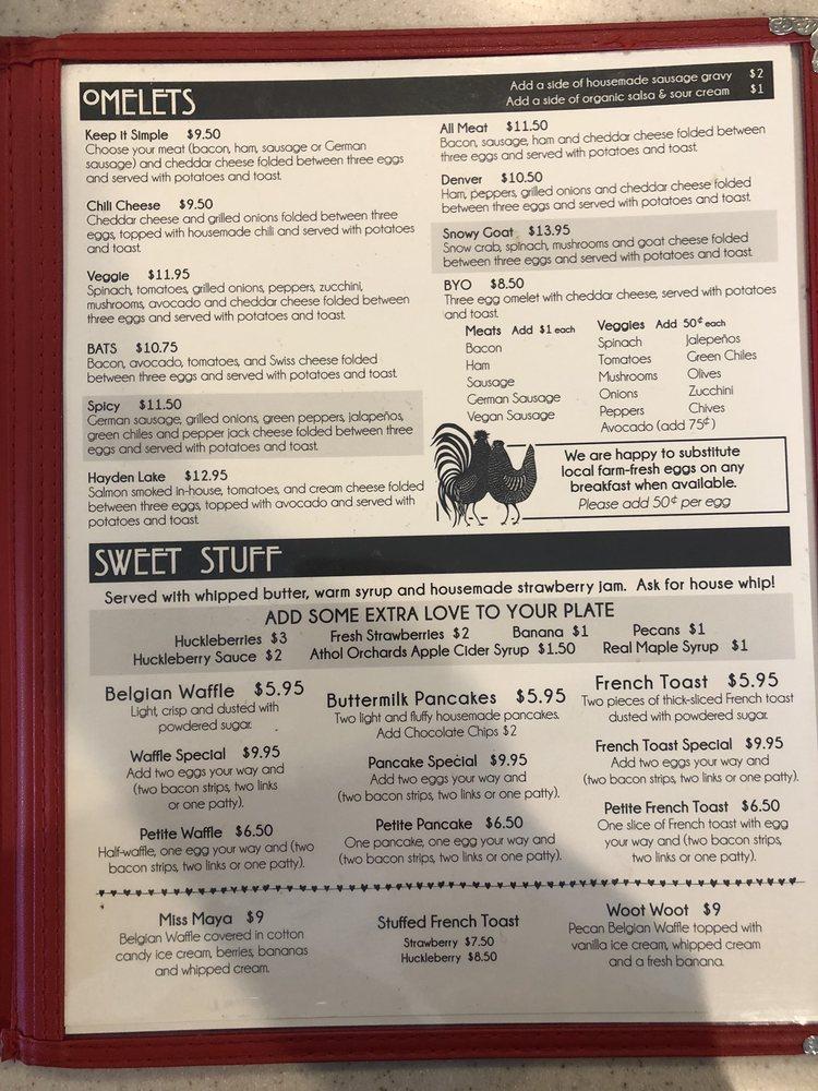 Menu at Chomper Cafe, Hayden, W Prairie Ave