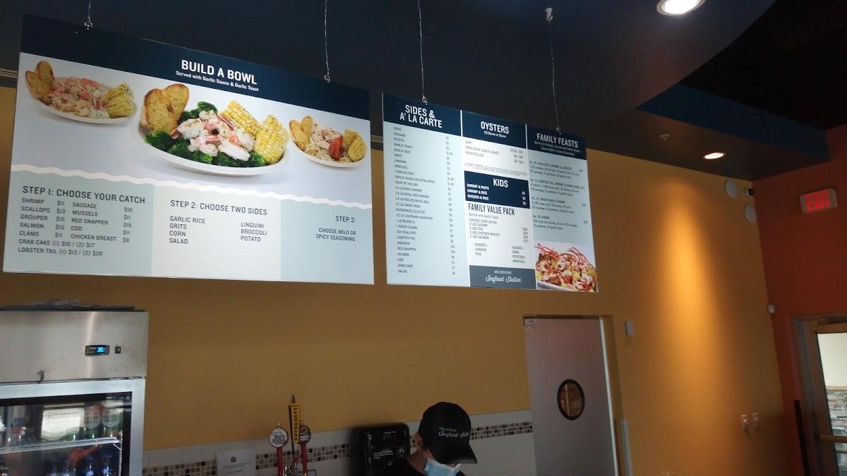 Menu at Melbourne Seafood Station restaurant, Melbourne, Lake Andrew Dr