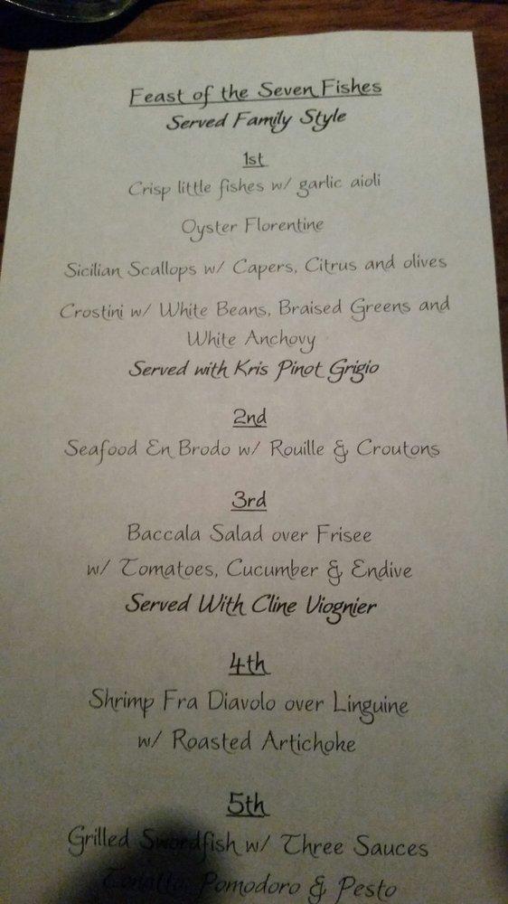 Menu at The Margarita at Pine Creek restaurant, Colorado Springs