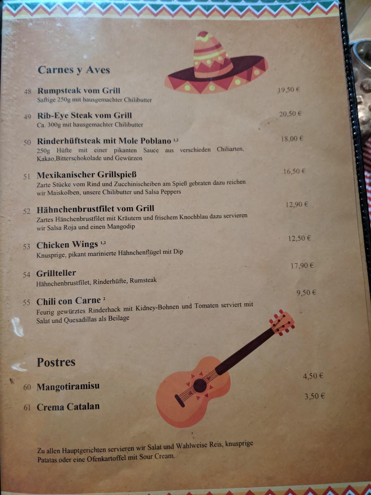 Speisekarte von Restaurant Peppers Mexikanische Küche, Ulm