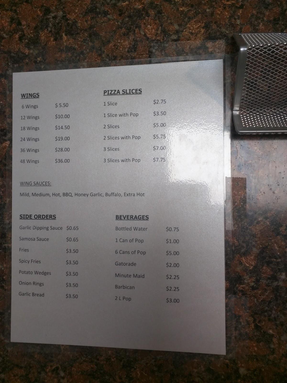 Menu at Samosa Corner Pizza and Wings pizzeria, Cambridge