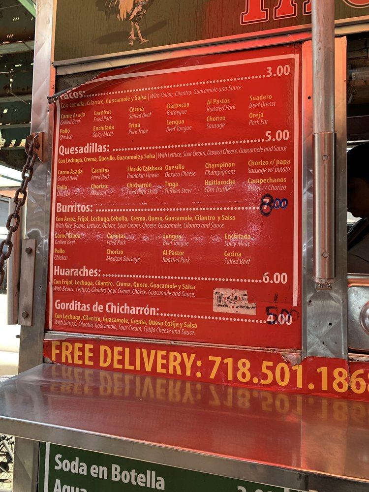 Menu at Tacos El Gallo Giro restaurant, New York City, 7512 Roosevelt Ave