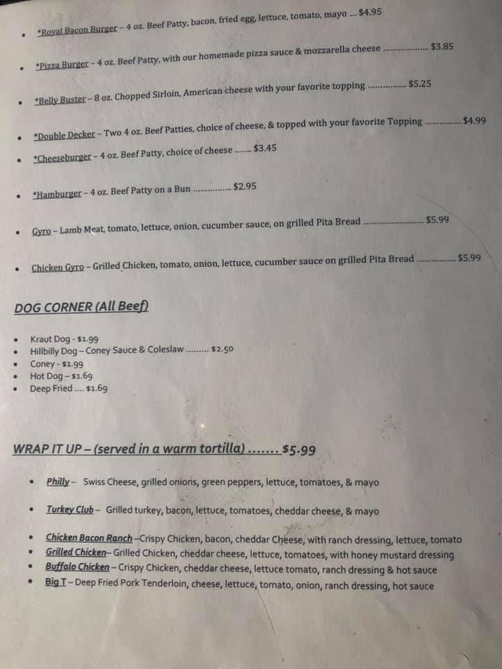 Menu at Village Cornerstone Restaurant, West Salem