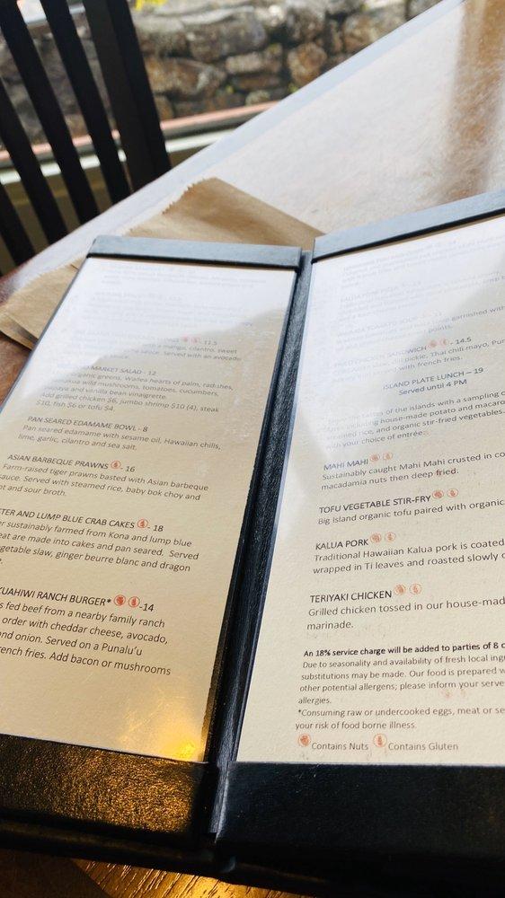 Menu at Volcano House restaurant, USA, Hawaiʻi Volcanoes National Park
