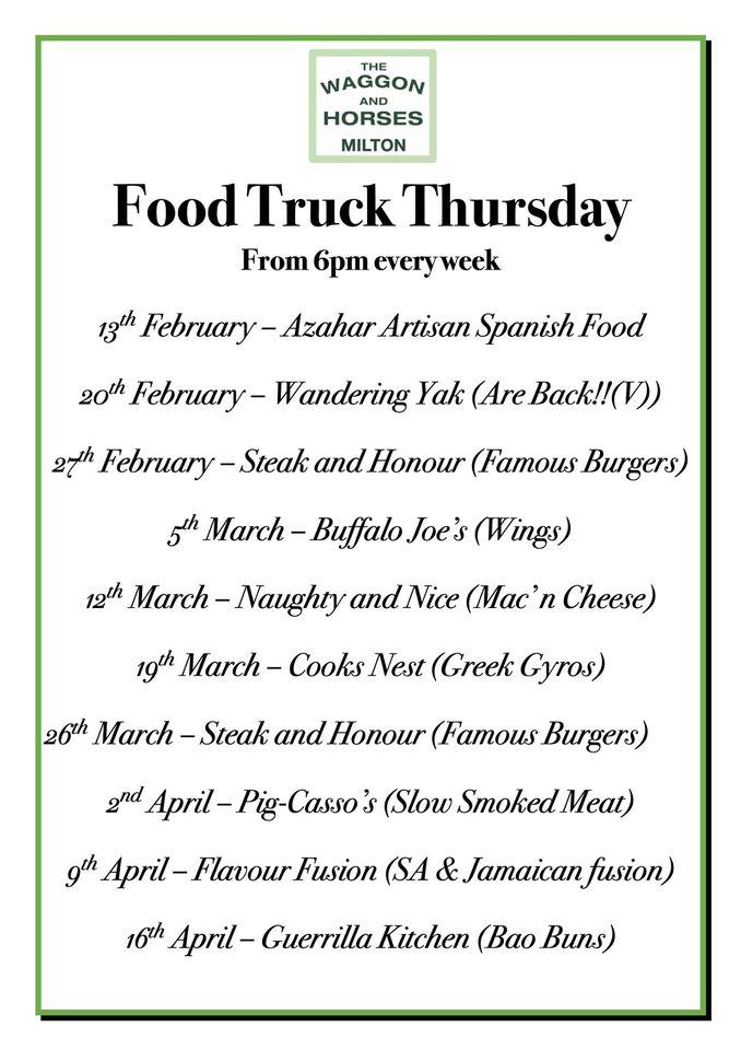 Menu at Waggon & Horses pub & bar, Cambridge, 39 High St