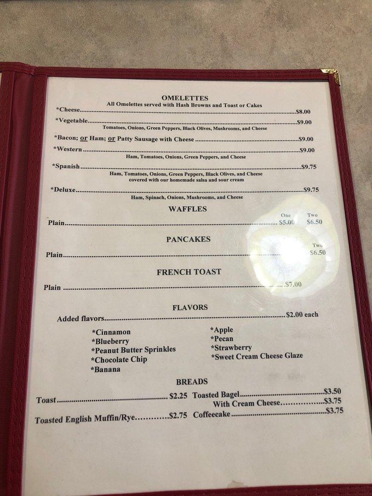 Menu at Pheasant Run restaurant, Hays