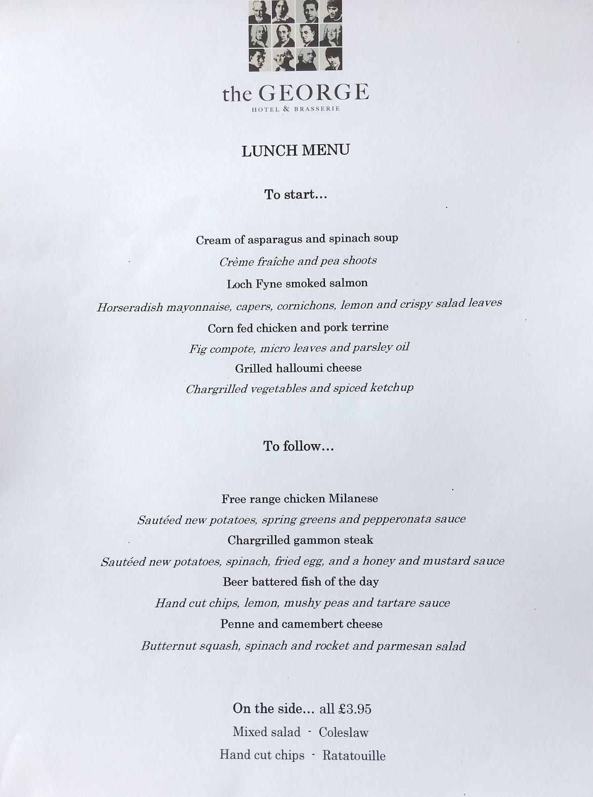 Menu At The George Hotel, Buckden Pub & Bar, Buckden, 39 High St