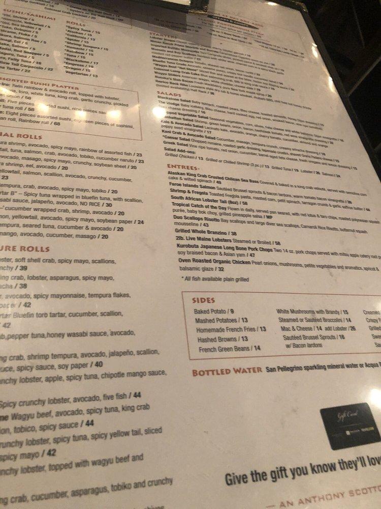 Menu at Blackstone Steakhouse, Melville