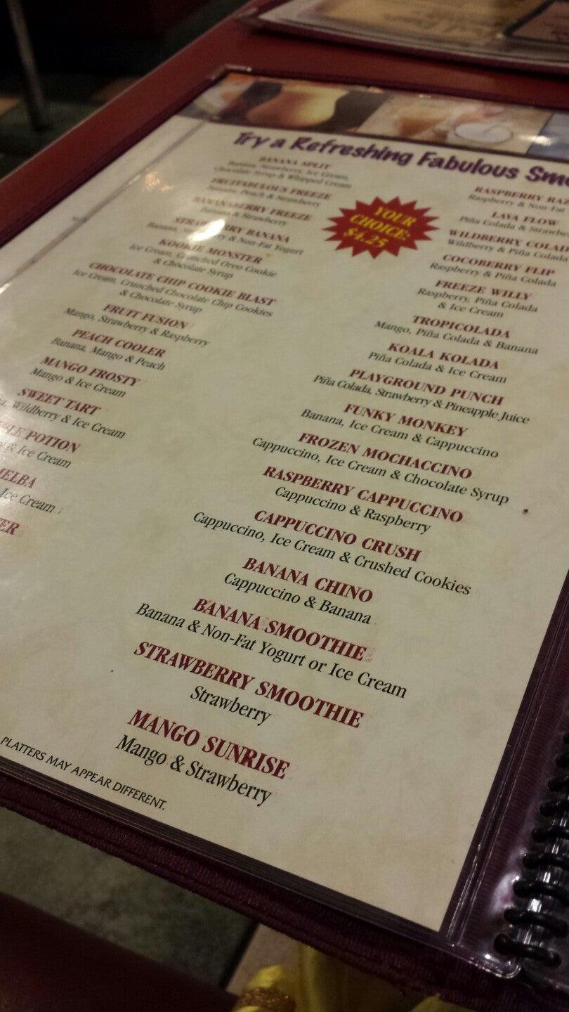 Menu at Elmwood Park Diner restaurant, Elmwood Park