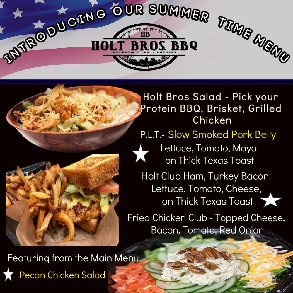 Menu at Holt Bros BBQ, Florence