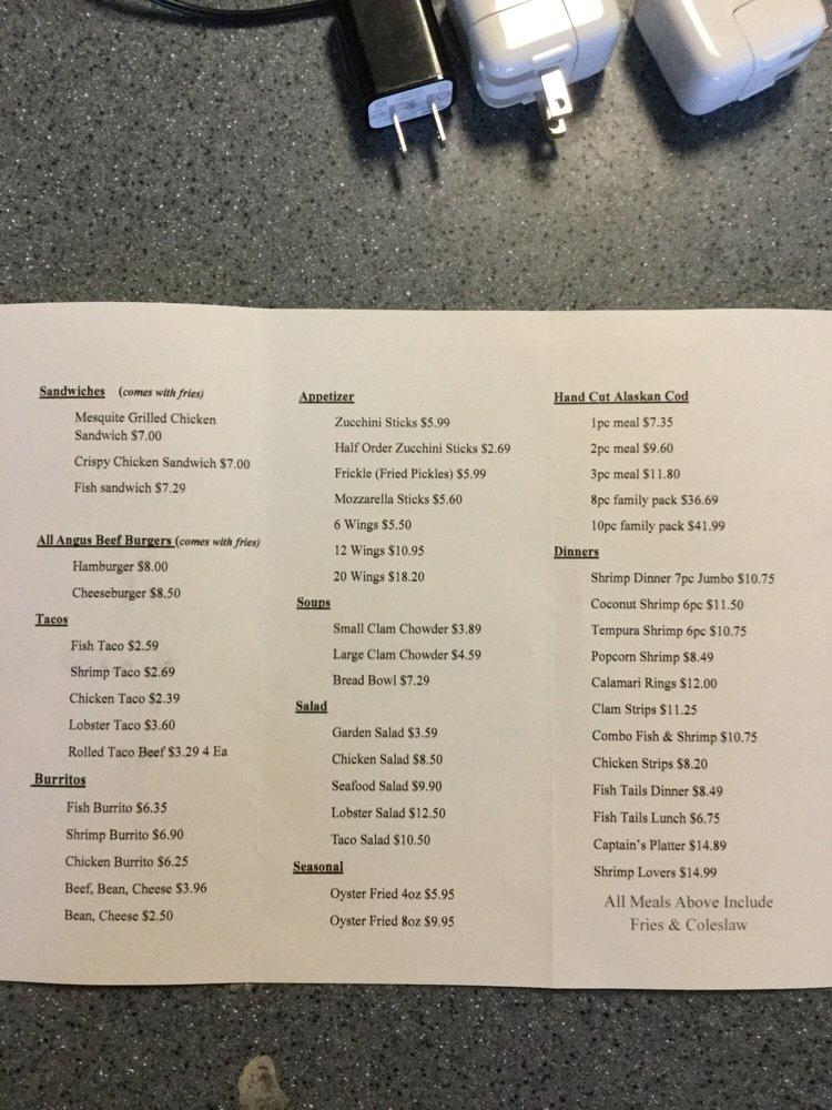 Menu at Mr Fish Fish & Chips restaurant, Yuma
