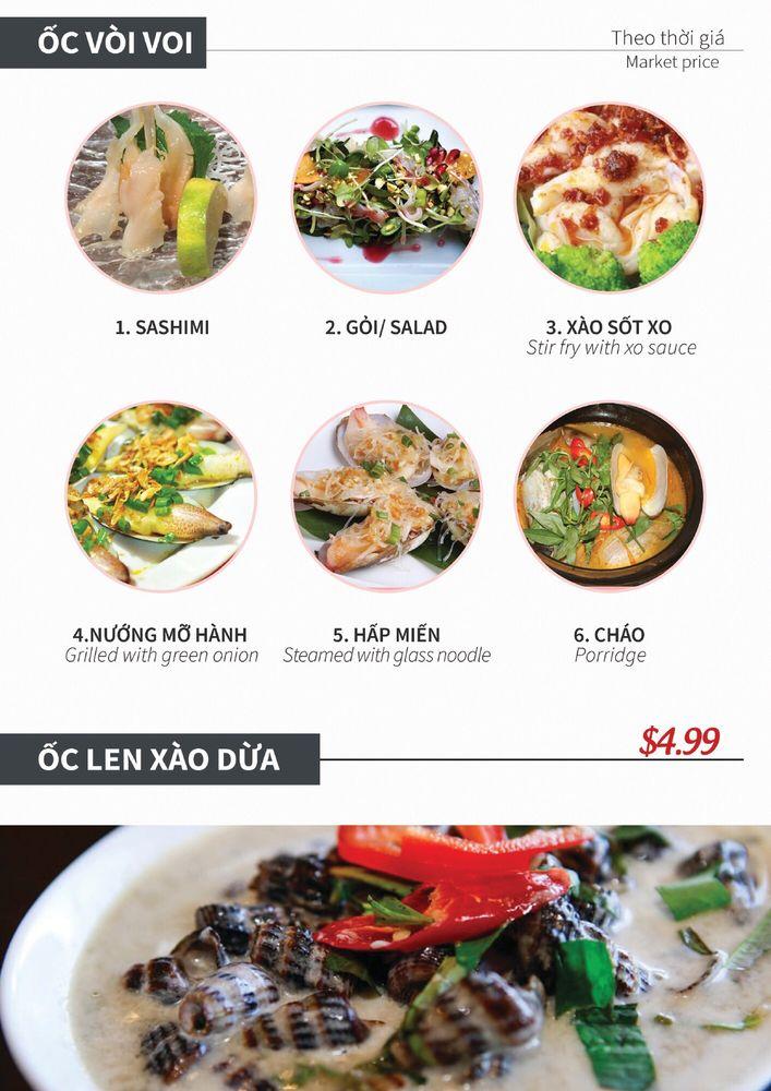 Menu at Tràm Chim Live King Crab restaurant, Westminster, Beach Blvd A