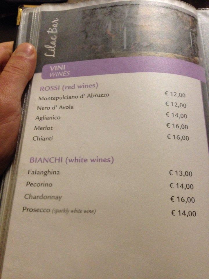 Menu di Lilac Bar 