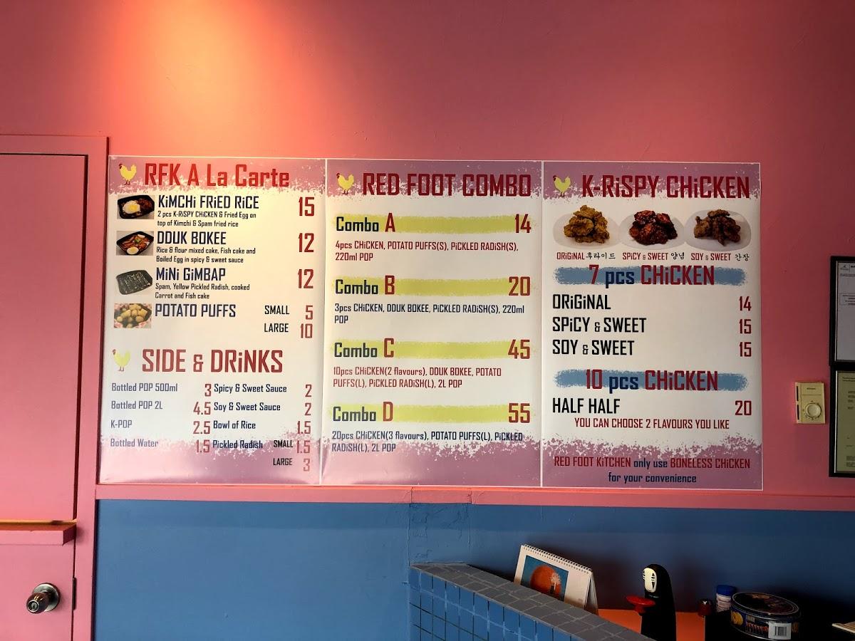 Menu at RED FOOT KITCHEN fast food, Winnipeg