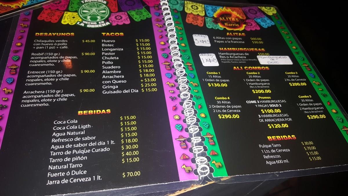 Carta de Las Alitas De Mi Barrio, Ciudad de México