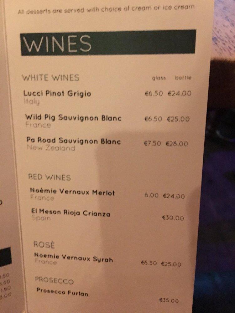 Menu at The Oliver Plunkett pub & bar, Cork