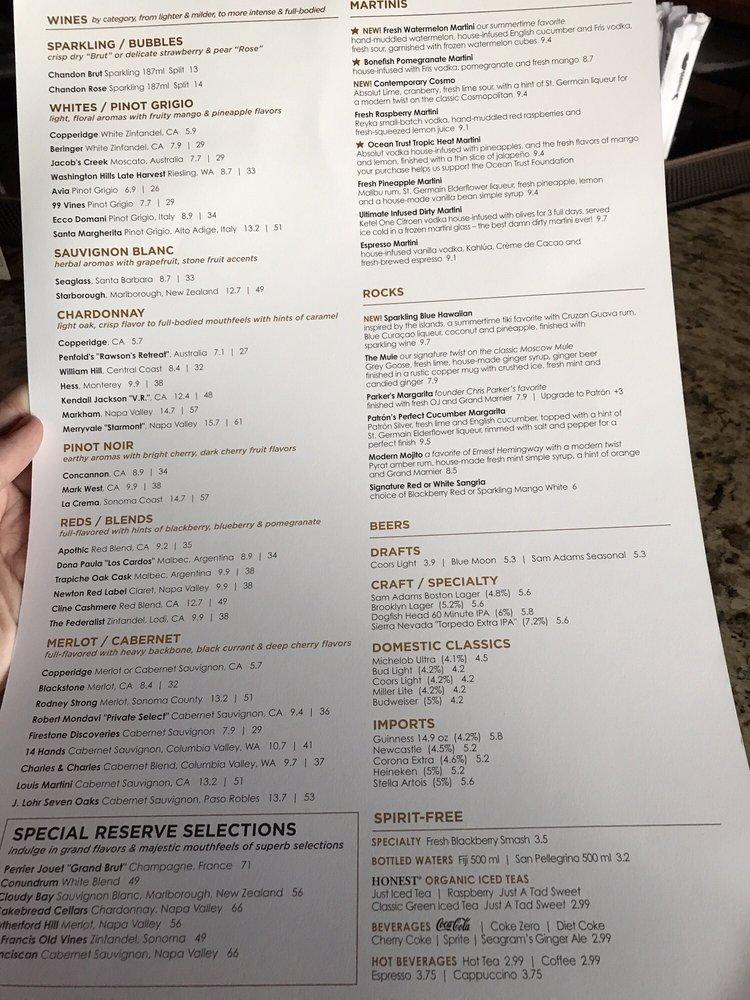 Menu at Bonefish Grill restaurant, Upper Saint Clair, Washington Rd