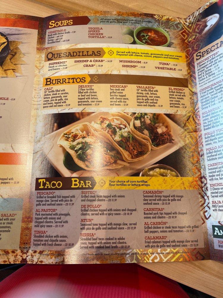Menu at Guads Mexican Restaurant, Suffolk