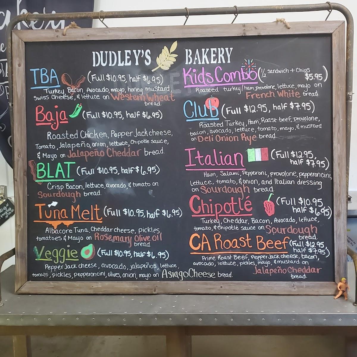 Menu at Dudley's Famous Bakery and Cafe, Santa Ysabel, CA78