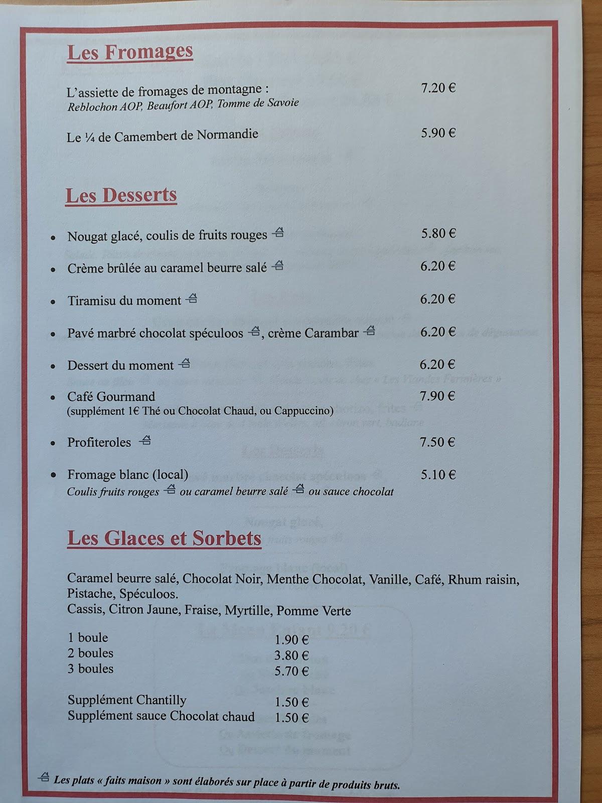 Menu au Restaurant La Potinière du Lac, Bagnolesdel'Orne