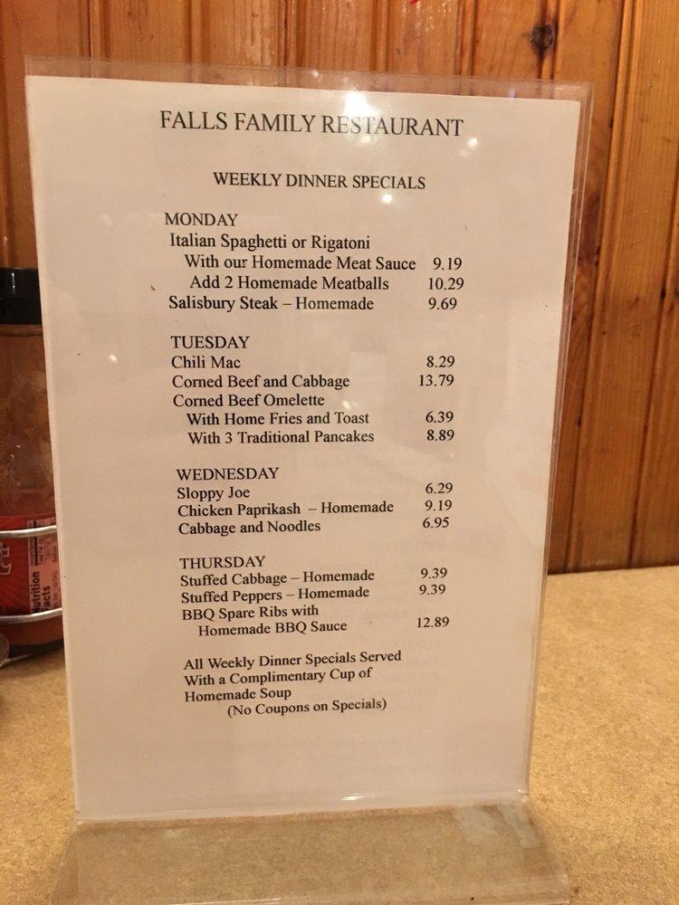 Menu at Falls Family Restaurant, Olmsted Falls, Columbia Rd