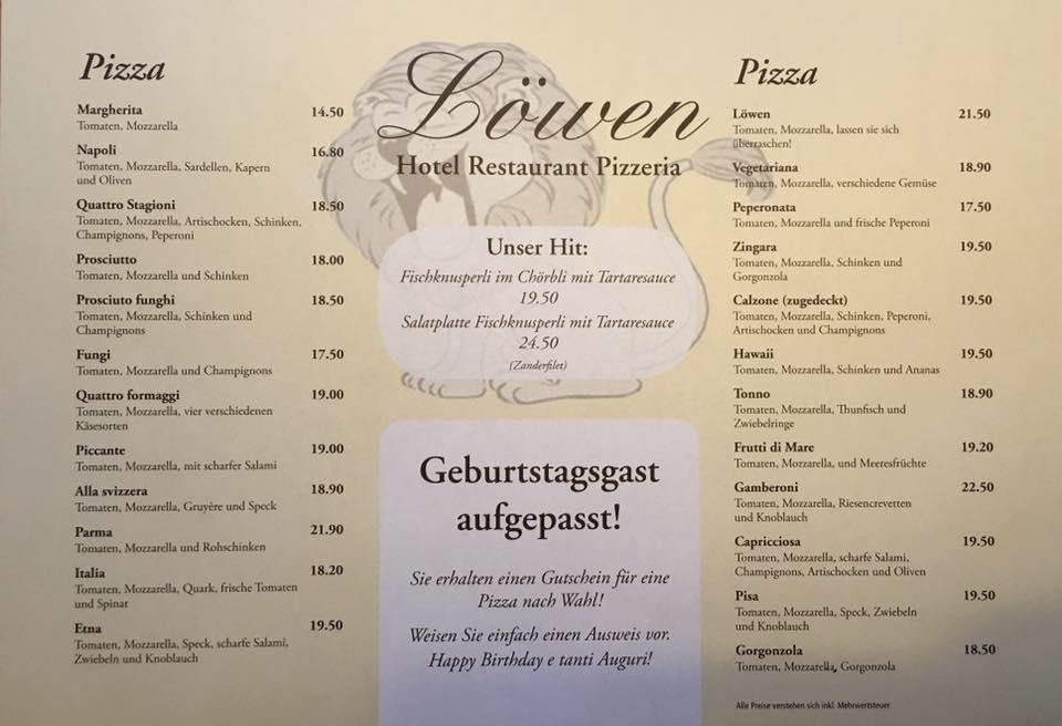  Speisekarte von Löwen, Schüpfen Bildidee 