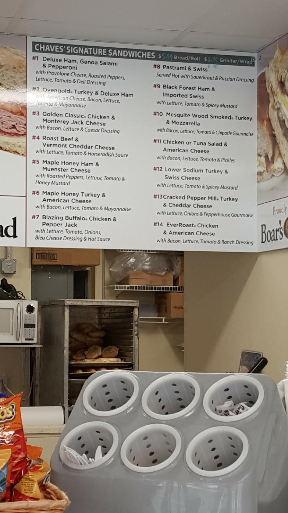 Menu at Chaves Bakery & Deli, Fairfield, 401 Kings Hwy E