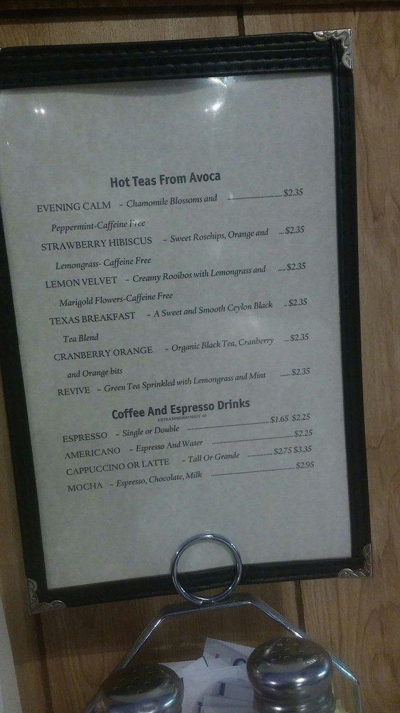 Menu at Swiss Pastry Shop cafe, Fort Worth
