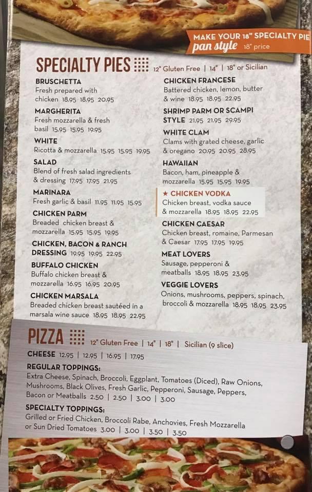 Menu at Nick's Pizza & Ice Cream pizzeria, Armonk, 405 Bedford Rd