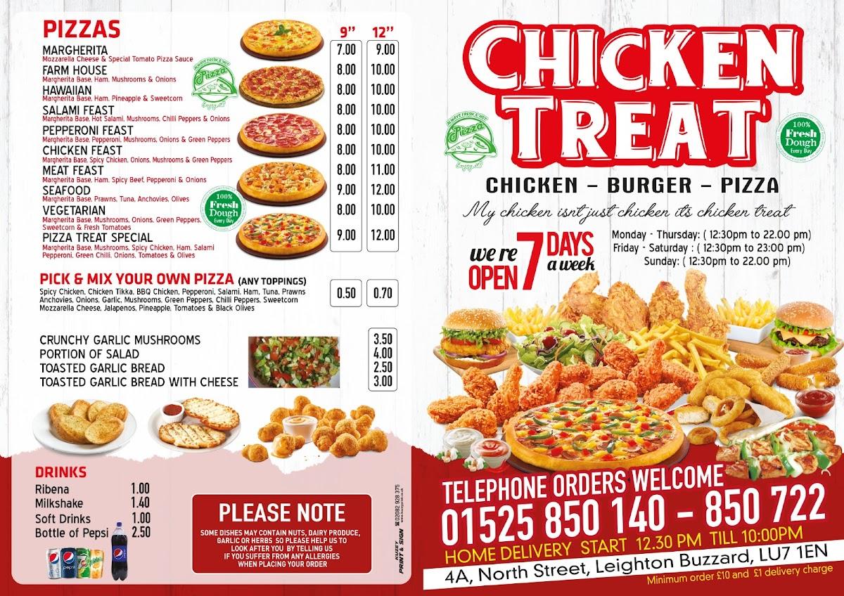 Menu at Chicken Treat fast food, Leighton Buzzard, 4A North St