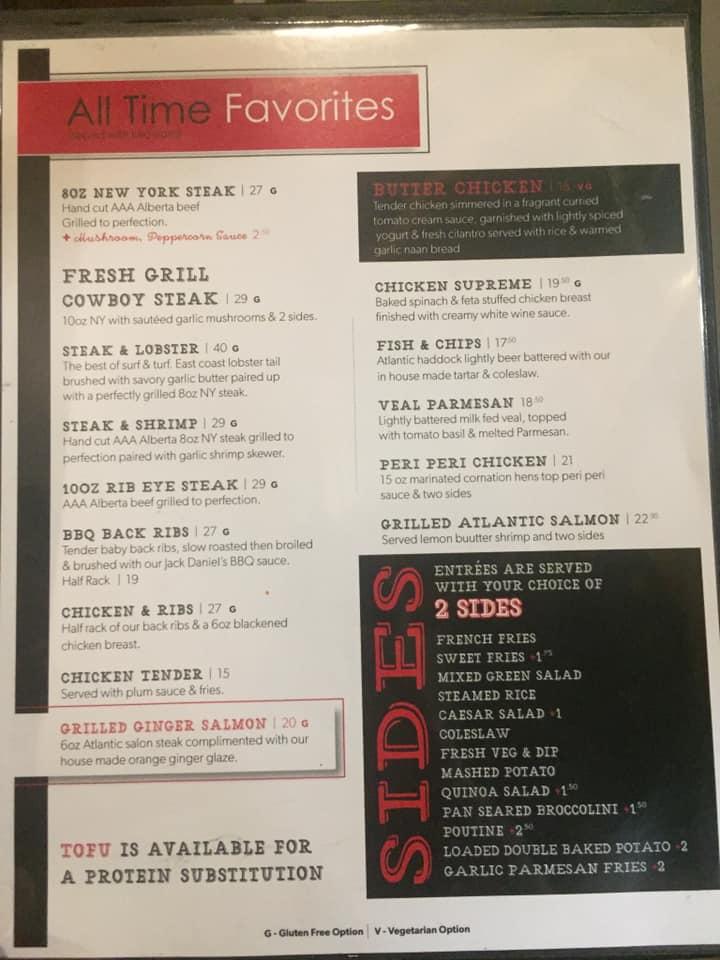 Menu at Fresh Grill Kitchen & Bar, Wetaskiwin
