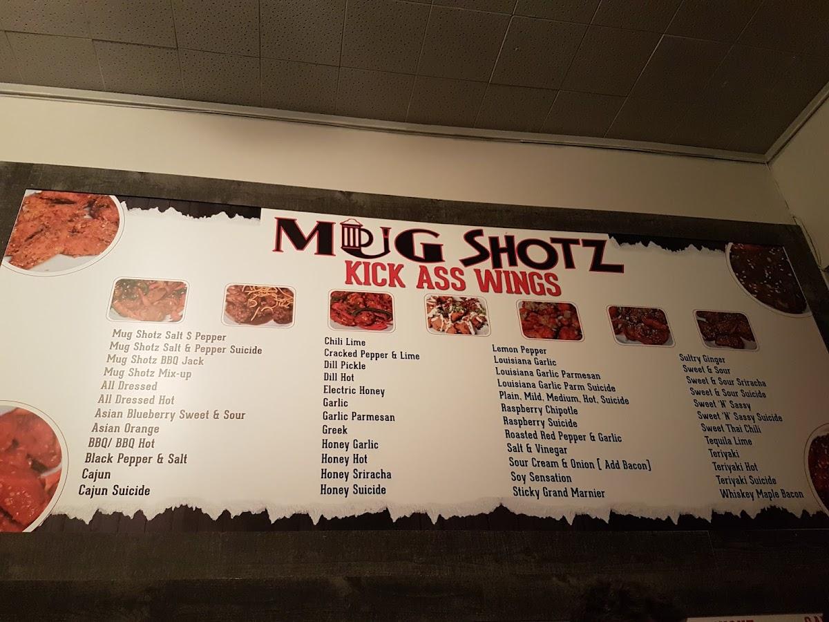 Carta de Mug Shotz Sports Bar & Grill, Calgary