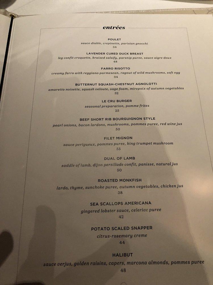 Menu at Cru Uncorked pub & bar, Moreland Hills