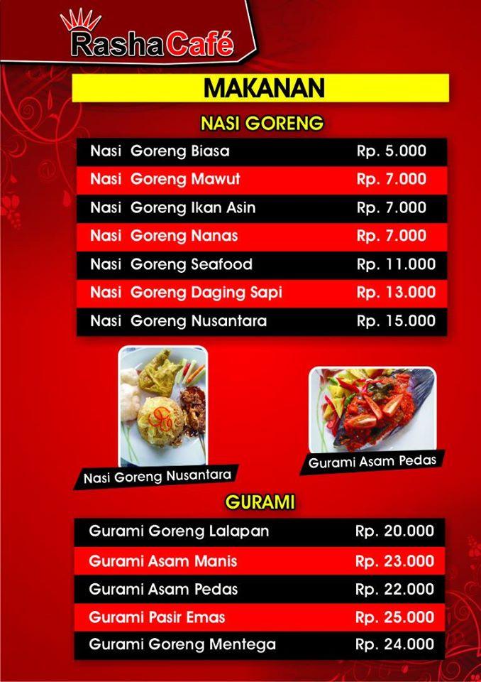 Menu at Rasha Cafe, Jember