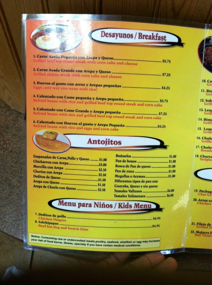 Menu at La Placita Restaurant & Bakery, Hollywood