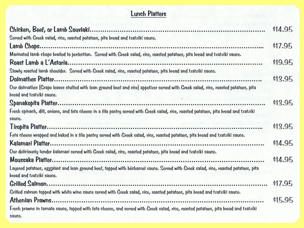 Menu at New York New York Greek Restaurant, Surrey