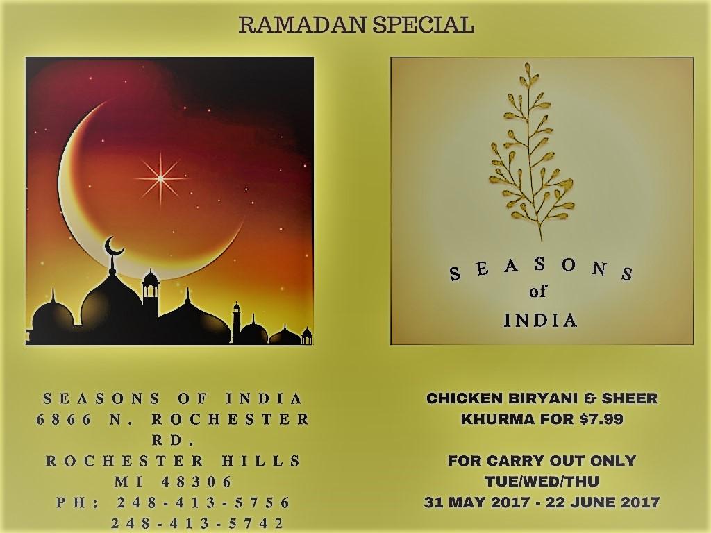 Seasons Of India, 6866 N Rochester Rd in Rochester Hills Restaurant