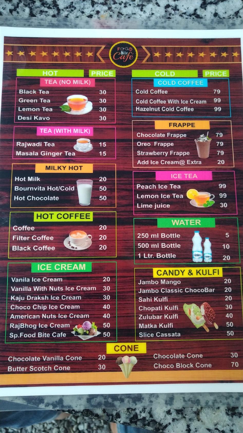 Menu at FOOD BITE CAFE, Deesa