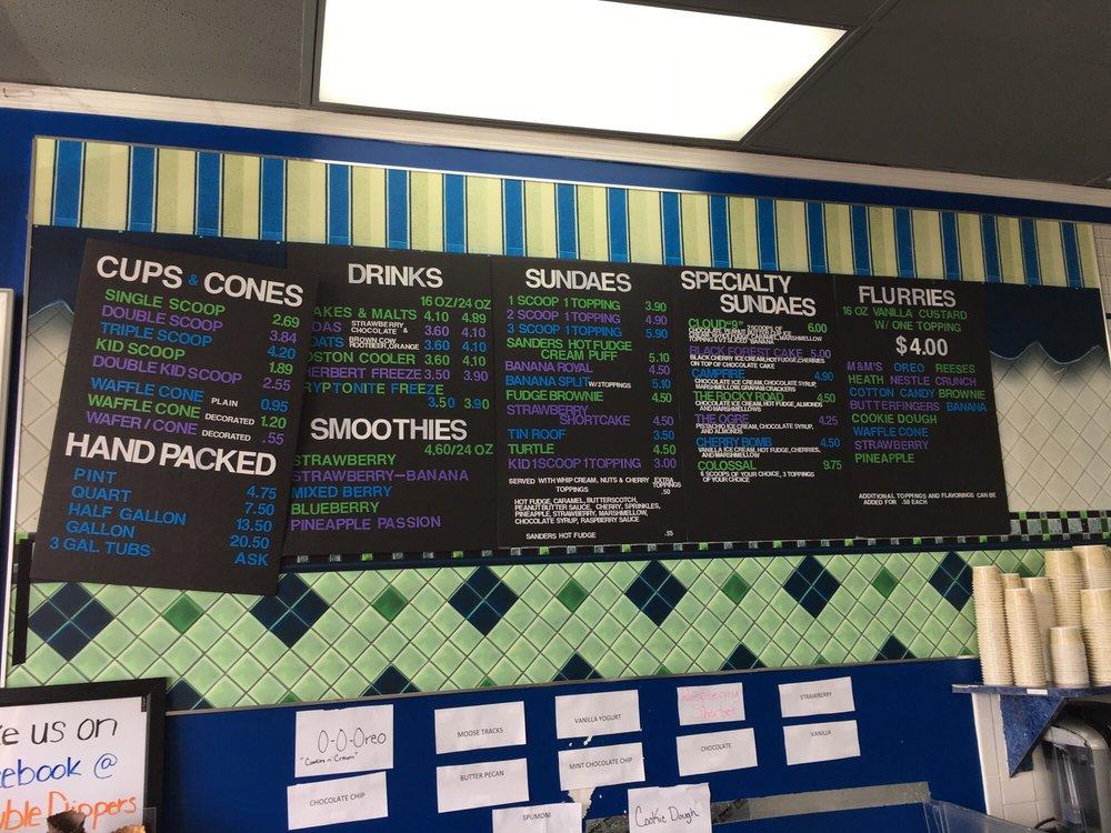 Menu at Double Dippers Ashby's Ice Cream, Shelby charter Township