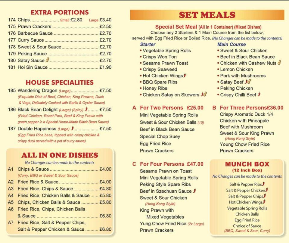 Menu at New Wok Chinese Takeaway restaurant, Tewkesbury, 28 Lee Rd
